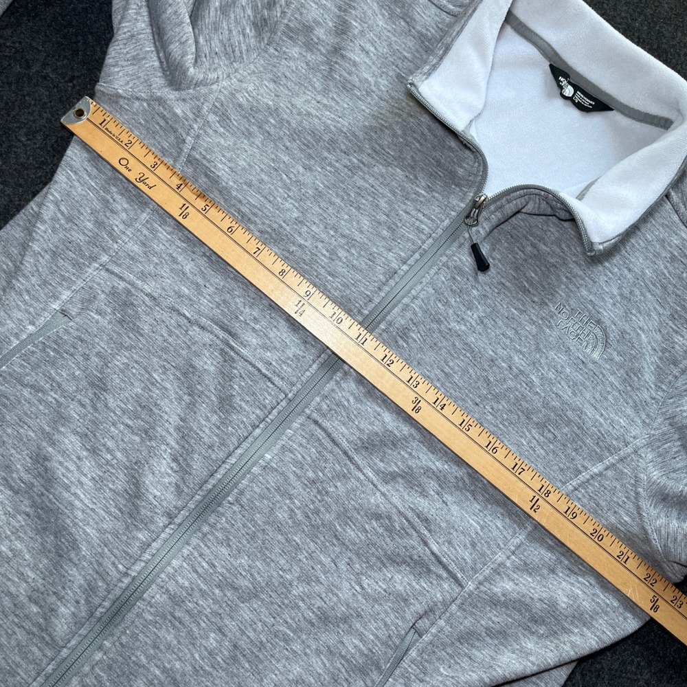 The North Face Fleece Jacket Mens Large Gray Excellent Full Zip Mock Neck - Picture 6 of 7